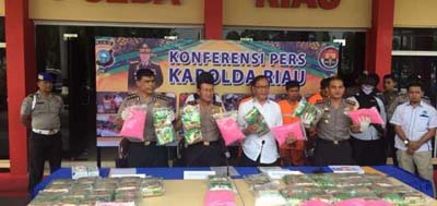 55 Kg Sabu dan 46,718 Butir Ekstasi Senilai Hampir Rp70 Miliar Diungkap Kepolisian di Bengkalis